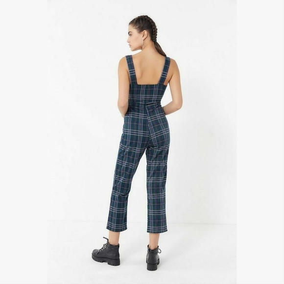 NWT Urban Outfitters Dark Plaid Jumpsuit - Picture 2 of 6